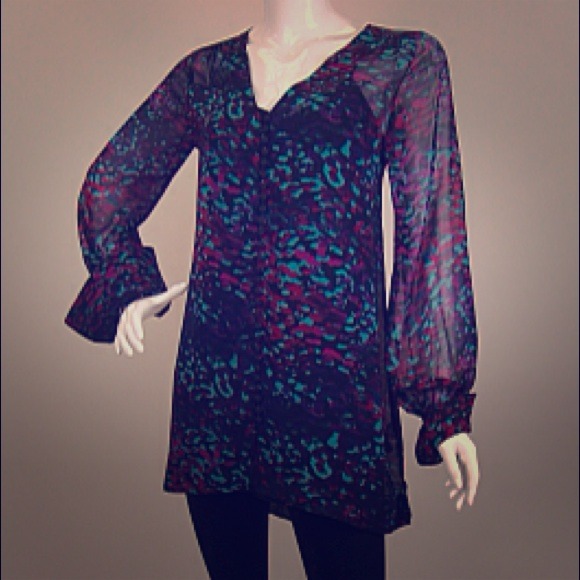 Beautiful sheer tunic/dress with slip XS