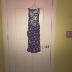 A floral lace back tank top