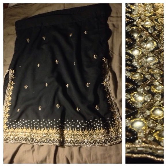 Vintage Indian Style Glass Beaded by Hand Skirt - Picture 2 of 4