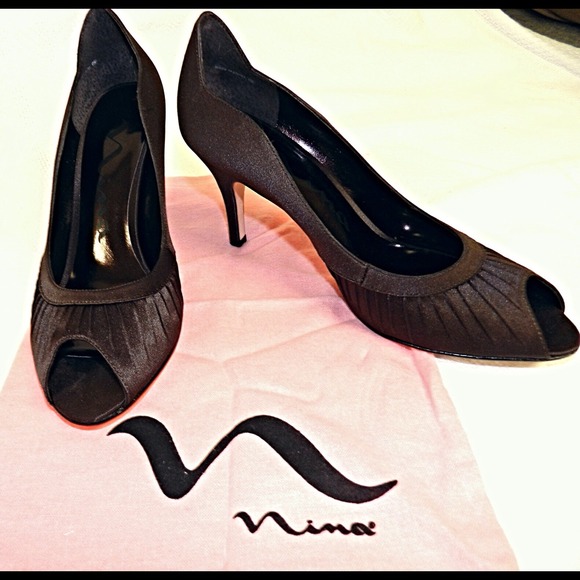 Nina Brown Silk Heels