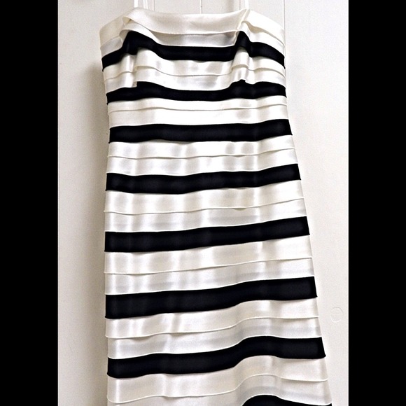 BCBG Max Azria Black and White Striped Dress