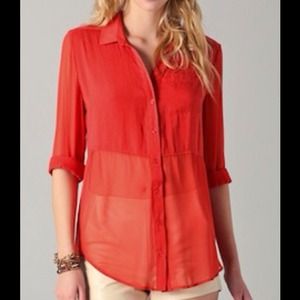 Free People Red Shirt XS NWT