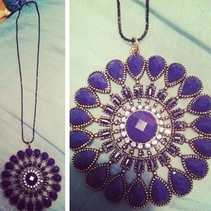 Sterling silver chain and blue pendant necklace