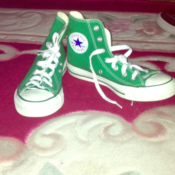 Green converse high tops