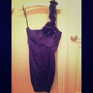 BCBG MAX AZRIA One Shoulder Tulip Hem Jersey Dress