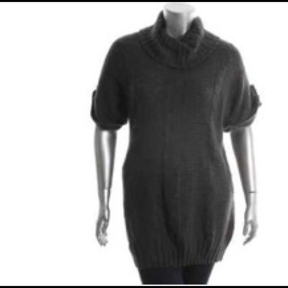 NY collection knit cuffed sleeves cowl sweater