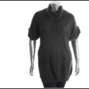 NY collection knit cuffed sleeves cowl sweater