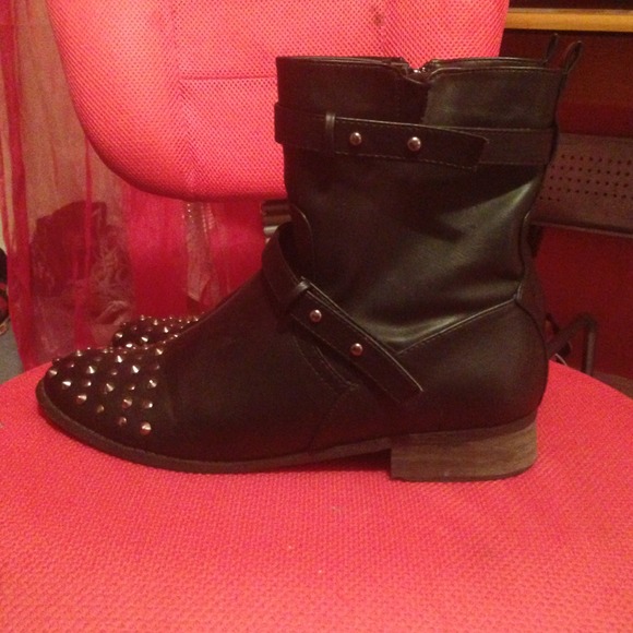 Black studded boots