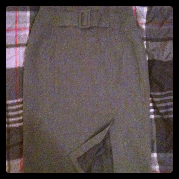 High-Waisted Dark Grey Pencil Skirt