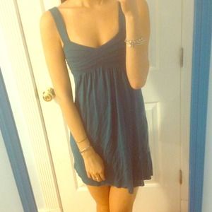 Casual teal dress H&M bandage top flowy bottom