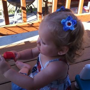 Fourth of July flower hair clips