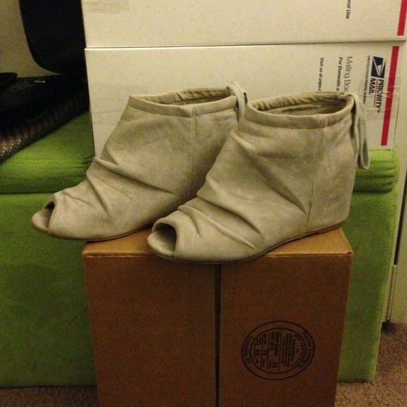 Aldo Suede peep toe boots