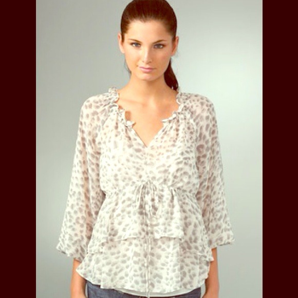 Rebecca Taylor Snow Leopard Blouse sz4