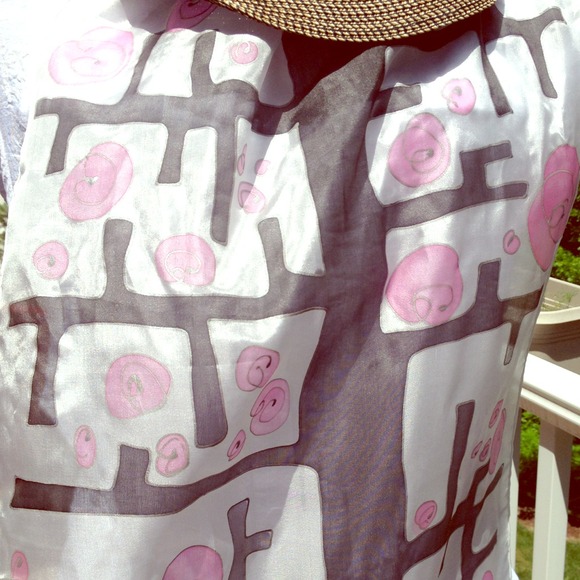 Hand painted  Silk scarf "Finding Me" 17x70 in