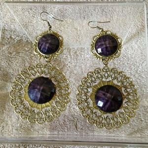 Earrings dark purple