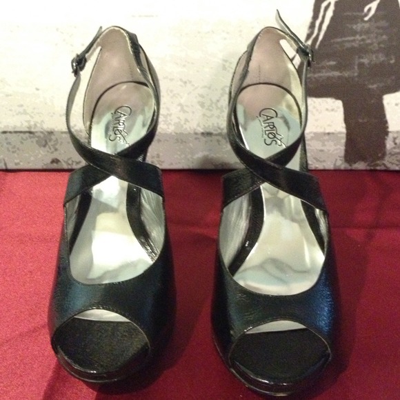 SALE! Carlos Black Patent Heels - Picture 2 of 4