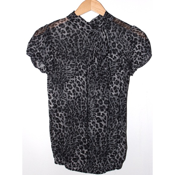 Black and Grey Cheetah Print Blouse