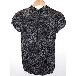 Black and Grey Cheetah Print Blouse