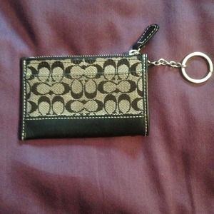 Authentic black coach wallet key chain