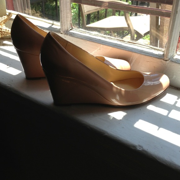 <SOLD>J.Crew Martina Patent Wedges- Nude