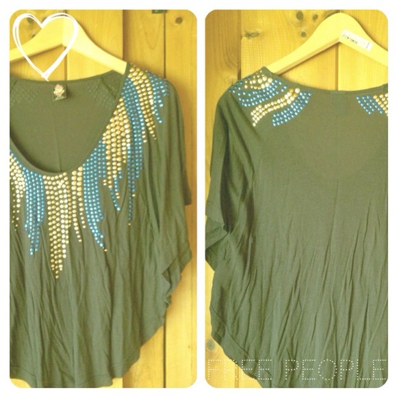 Black Studded Dolman Top