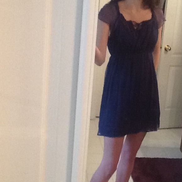 Sheer Blue Knee Length Dress