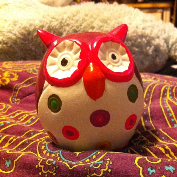 Hand Painted Owl Bank.