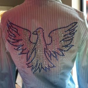 Love junky crystal embellished shirt