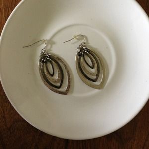 Silver drop earrings.