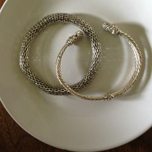 Duo of silver bracelets