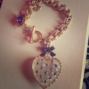 Betsey Johnson Heart Charm Bracelet