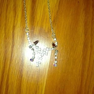 Necklace and earrings. Worn once.