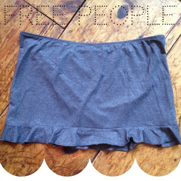 Free People Silver Sparkly Mini Skirt