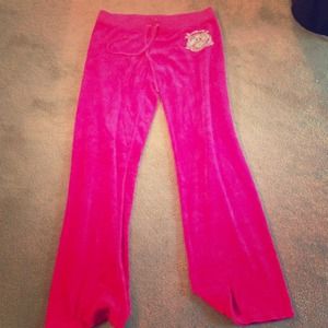 Juicy Couture Hot Pink Velour Track Pants