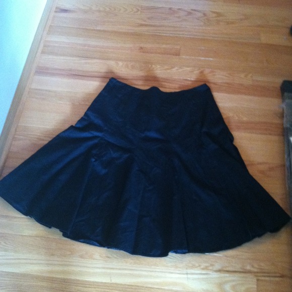 Black Cotton Flare Skirt, Size 10