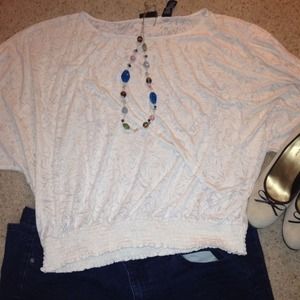 //SOLD//SHEER ROSE PATTERN FLOWY BLOUSE.