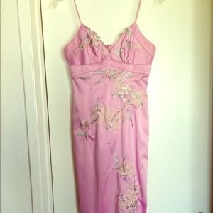 Julian Joyce by Mandalay Rose-kissed jeweled dress