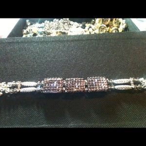 3 square link and Czech bead bracelet