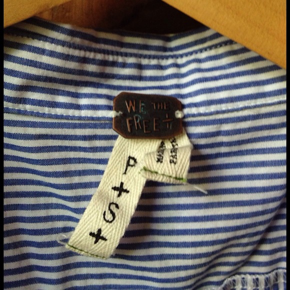 We the free pinstripe hi/low tee - Picture 2 of 3
