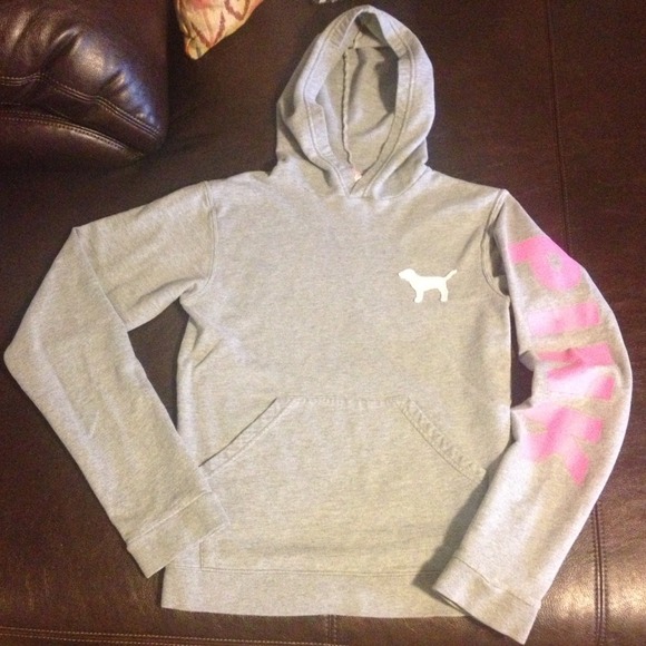 SOLD!!!! VS PINK Hoodie Gray Sweatshirt Victoria's - Picture 2 of 4