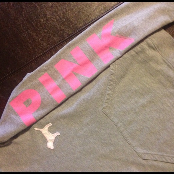 SOLD!!!! VS PINK Hoodie Gray Sweatshirt Victoria's - Picture 3 of 4
