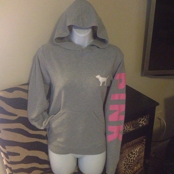SOLD!!!! VS PINK Hoodie Gray Sweatshirt Victoria's - Picture 4 of 4