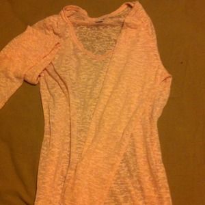 Long sleeve light pink see through