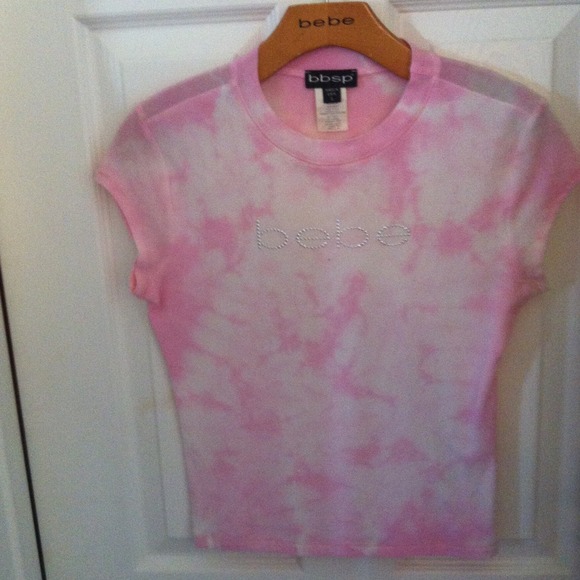 BEBE PINK & WHITE TOP - Picture 1 of 4
