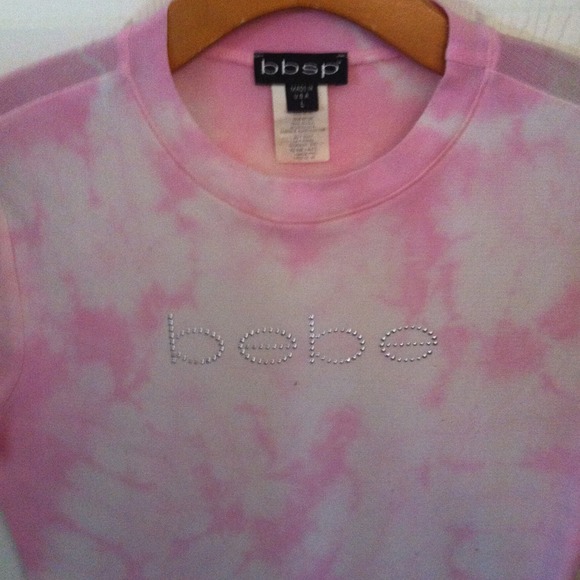 BEBE PINK & WHITE TOP - Picture 2 of 4