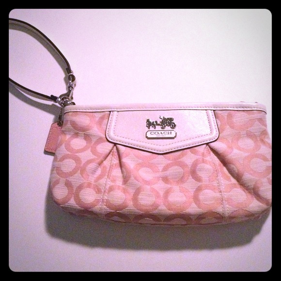 Authentic Pink Coach Wristlet