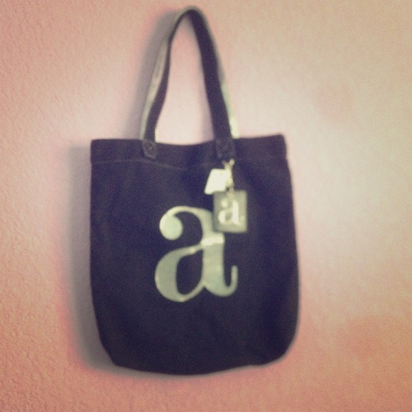 Black and silver tote