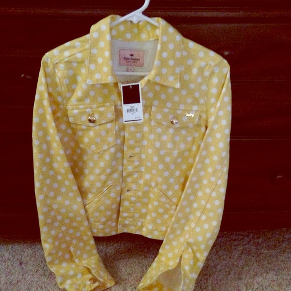 Brand New JUICY COUTURE YELLOW POLKA DOT JACKET M