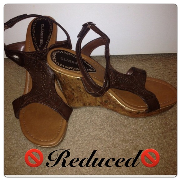 Brown Cork Wedges Size 8