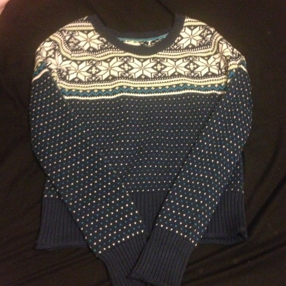 Abercrombie tribal blue sweater